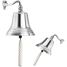 Nautical Large Ship Bell 7inch Chrome Finish Wall Mountable Bell for Pubs & Home Bars Rustic Vintage Home Decor Gifts
