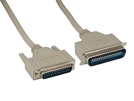 CableLeader 50ft IEEE-1284 DB25M to CN36M Parallel Printer Cable, 28 AWG, Double Shielded, DB25 Male to CN36 Male, High-Speed Transfer for Printers & Scanners, Beige