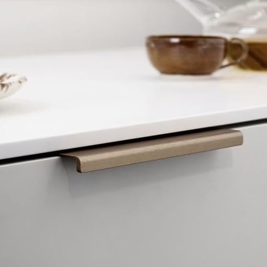 Edge Brushed Bronze Artisan Tab Drawer Pulls | Brass Cabinet and Furniture Hardware (Large 6-5/15")