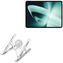 BoxWave Stand and Mount Compatible with OnePlus Pad (11.61 in) - QuickSwitch Stand with Cooling Fan, Portable, Multi Angle Viewing Ventilator - Metallic Silver