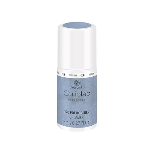 alessandro Striplac Peel or Soak Nail Polish -120 Poetic Blues for Women- 0.27 oz