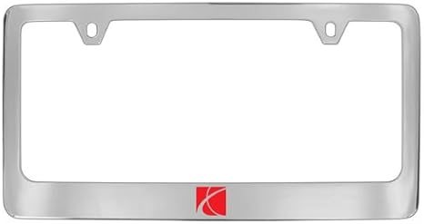 Saturn Logo Chrome Plated Metal License Plate Frame Holder