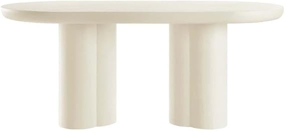 Modway EEI-6764-WHI Caspian 72" Oval Concrete Dining Table, White