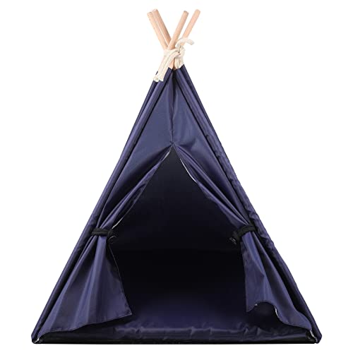 POPETPOP Waterproof Pet Tent for Dogs and Cats - Removable Washable Dog Teepee Bed Indoor Outdoor Small Dog Tent House 15.7X15.7X19.7 Inches