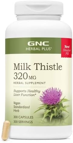 GNC Herbal Plus Milk Thistle, Extra Strength, 300 Caplets