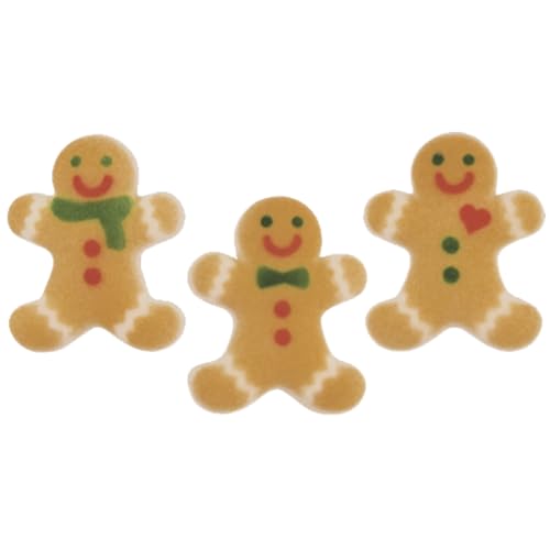 Sugar Dec-Ons Gingerbread Man Assortment Sugar Cake Decorations, Ready to Use Edible Cupcake Toppers, 90 Shaped Decorations For Christmas