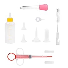 Kitten Bottle Feeding Kit, Cat Feeding Bottle for Newborn Kittens, Pet Nursing Bottle Kits Replacement Nipple, Pet Pill Shooter Dispenser, 5ml Dropper