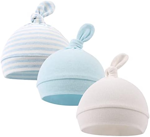 Original Cotton Newborn Hats for Girls Striped Preemie Baby Hats Bear Ears Infant Boys Beanies 0-6 Months