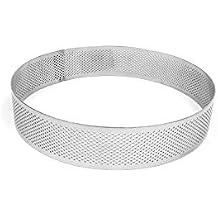Pavoni Progetto Crostate Perforated Stainless Steel Round Tart Ring 3.5 Centimeters High, 1 Each (21cm Diameter)