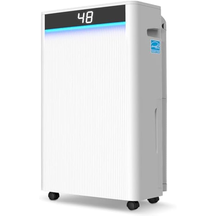 5,000 Sq.Ft 2025 Energy Star Max 95 PintDay Dehumidifier for Basement, Bedroom, Home, Bathroom, Smart Compressor Dehumidifier with Drain Hose, Intelligent Humidistat