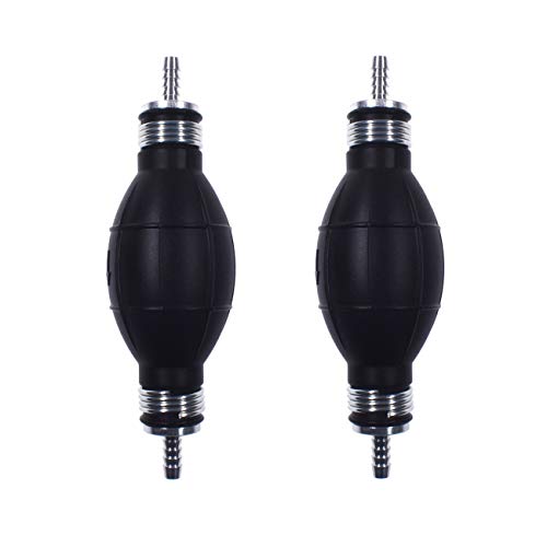 2Pcs Bulb Type Rubber Fuel Transfer Vacuum Fuel Line One Way Fuel Valve Fuel Pump Line Hose Hand Primer Gasoline Petrol Diesel Pump For Marine Boat 6mm 9001080A 14