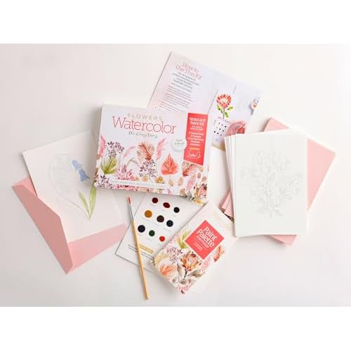Watercolor the Easy Way Paint-Your-Own Watercolor Cards Flowers: Notecard Paint Kit with Paint and Brush Included Product Bundle June 28, 2025
