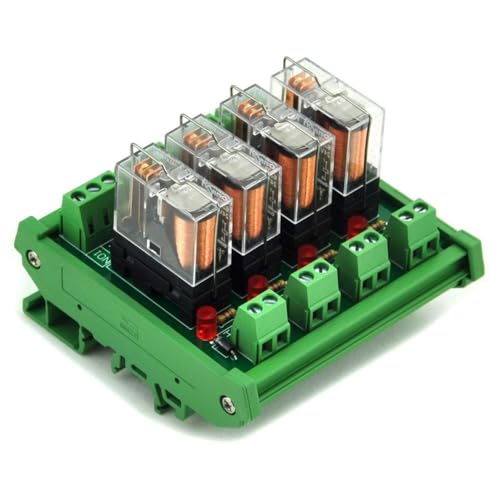 Electronics-Salon DIN Rail Mount ACDC 24V Control 4 SPDT 16Amp Pluggable Power Relay Module, G2R-1-E