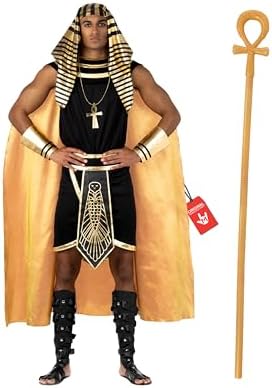 Morph Deluxe Egyptian Pharaoh Costume Men With Staff, Pharaoh Costumes Adult, Halloween Costume For Mens