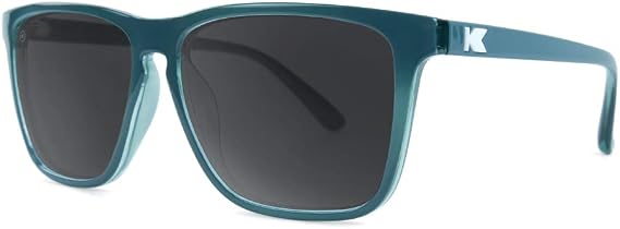 Knockaround Fast Lanes Non-Polarized Sunglasses for Men & Women - Impact Resistant Lenses & Full UV400 Protection, Glossy Teal Geode Blue/Smoke