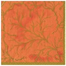Caspari Gilded Majolica Coral Cocktail Napkins - includes 20 Cocktail Napkins
