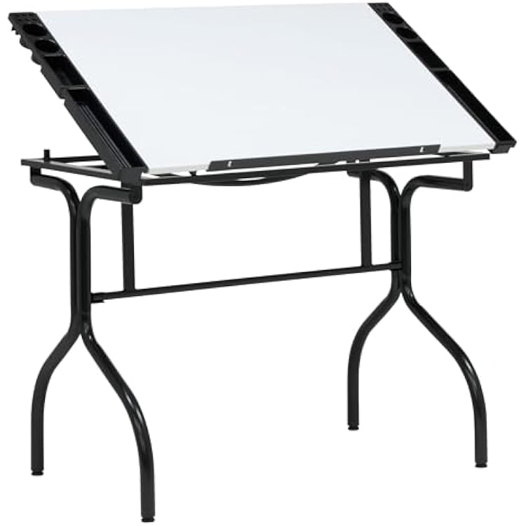Studio Designs Folding Modern Top Adjustable Craft Drafting Table, 35.25 W x 23.75 D, BlackWhite