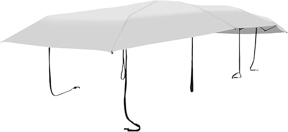 Car Canopy Cover, Car Sunshade Awning, 100N Load Semi-Automatic Roof Tent for Car with Sunroof, Full Car Cover with UPF 30+ UV Protection, Windproof & Anti-Theft Top Umbrella, 15.09x7.55ft Silver Grey