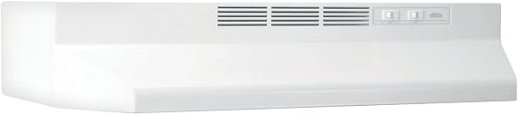 Broan-NuTone BUEZ130WW Non-Ducted Ductless Range Hood with Lights Exhaust Fan for Under Cabinet, 30-Inch, White