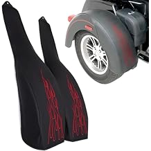 PU Leather Flame Rear Trike Fender Bra for Harley Tri Glide Ultra Classic FLHTCUTG 2009-2025, Street Glide Trike FLH 2010-2011 Models (Red)