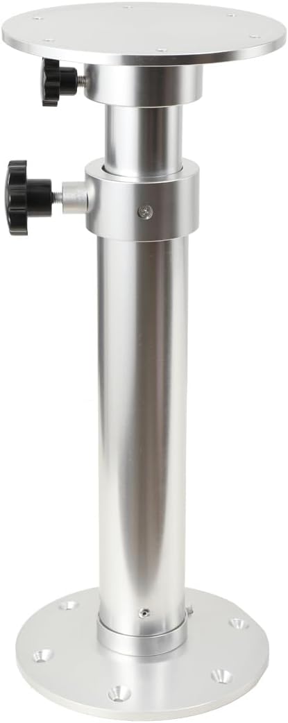 Table Pedestal Leg Base Stand, Height Adjustable Campervan Table Leg Base Mount 17.5-27.2 in, Detachable Swivel RV Table Leg for Caravans Boats Yachts Motorhome