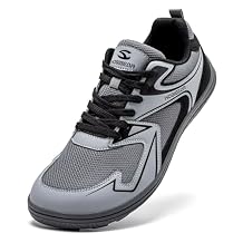 HOBIBEAR Unisex Wide Toe Barefoot Shoes Minimalist Sneakers for Men Women Lace-up Walking Shoes(Dark Grey,9.5 Women/8.5 Men)