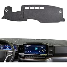 POSAID Dashboard Cover for 2022-2024 2025 Chevy Chevrolet Silverado/GMC Sierra 1500, Dash Cover for 2024 2025 Silverado Sierra 2500HD 3500HD, Gray