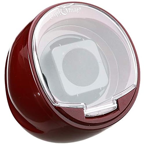 Diplomat Single Burgundy Watch Winder with Built-In IC Timer