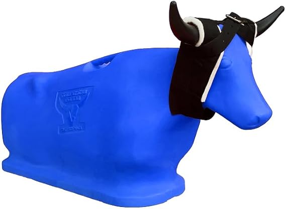7K Something Steer Heading Dummy - Ground Roping Practice Tool for Team Roping Heading - Two Sets of Horns, Realistic, Portable, Stable, Durable and UV Fade Resistant