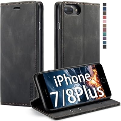 japezop iPhone 7 Plus8 Plus Wallet Case with [RFID Blocking] Credit Card Holder, Leather Flip Book Phone Case Cover for iPhone 7 Plus8 Plus 5.5 InchBlack