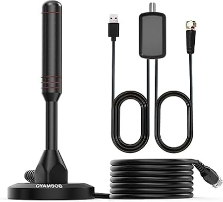 Amplified HD Digital TV Antenna 50+ Miles Range Small Portable Indoor TV Antenna Includes Magnetic Base Support Smart TV 4K 1080P Fire TV and All Older TVs for Free Local Channels
