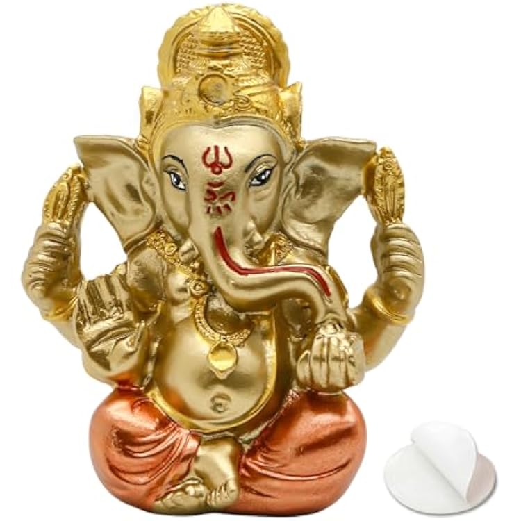 alikiki Hindu God Lord Ganesha Staue - India God Ganesh Idol for Car Dashboard Decor Birthday Gifts for Indian Man Women Home Mandir Temple Pooja Item Diwali Puja Gifts Yoga Room Altar Decor