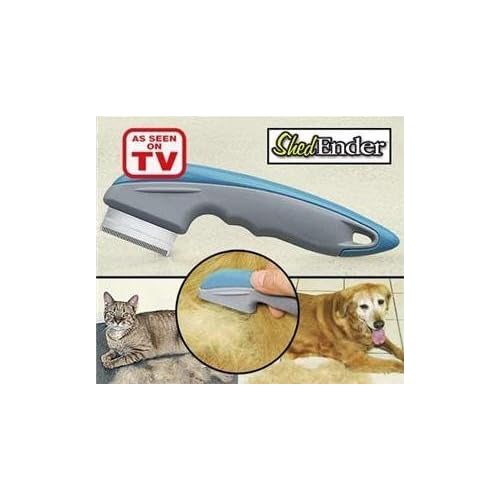 ASOTV Shed Ender Professional De-Shedding Tool for Dogs & Cats Color Silver & Blue by ShedEnder