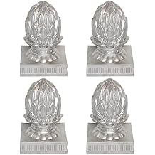 4Pcs Fence Post Cap, Aluminum Post Caps Square Piling Caps Lotus Waterproof Post Caps for Lamp Post Deck Dock,80x80cm