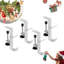2 in 1 Garland Hangers and Fireplace Stocking Holders, Adjustable No Drill Mantle Hooks for Christmas Xmas Fireplace Garland Mantle for Holiday Home Decoration