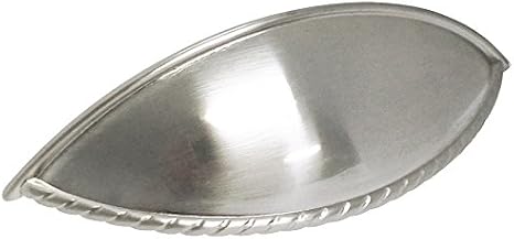 5 Pack Satin Nickel 3 3/4" Inch (96mm) Hole Centers Kitchen Cabinet Drawer Hardware Rope Cup Pulls 8237-96