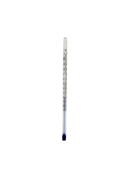 Blue Liquid-in Glass Lab Thermometer Organic Fill, Precision, Oven, Refrigerator Verification (-10/110C; Division: 1C; Accuracy: 1C, 6"/150mm)
