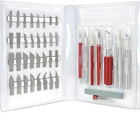 Excel Blades Super Deluxe Precision Craft Knife Bulk Set Hobby Knife Set with 46 Sharp Blades, Precision Cutting Tools, and Craft Knife Made in the USA