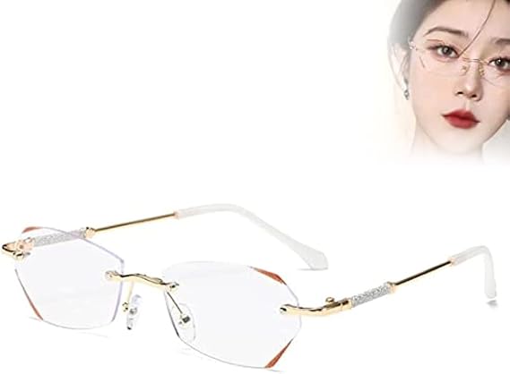 Fashionable Anti-Blue Light Rimless Reading Glasses, 2023 New Anti-Blue Light Rimless Reading Glasses