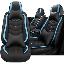 Car Seat Cover for Hyundai Genesis Coupe 2010-2016, Driver's Seat Covers,Non-Slip Waterproof seat Cover,Wear-Resistant Nappa Leather car seat Covers. (Luxury 2 Seats/Black Blue)
