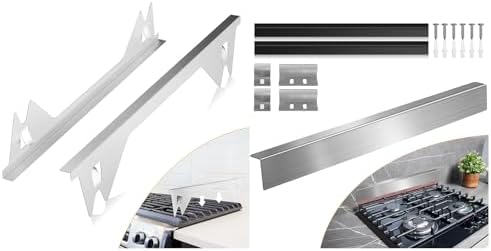 Stainless Steel Stove Gap Covers,Stove Gap Filler, Range Trim Kit, Stove Gap Guards,Slide-in Range Rear Filler Kit,Backsplash for Stove Heat Resistant and Easy to Clean