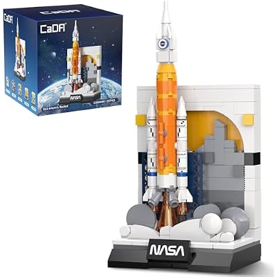 CaDA C56044W NASA SLS Rocket Building Block Model, 197PCS 20cm High with Launch Pad, Artemis Program Adult Collection 14