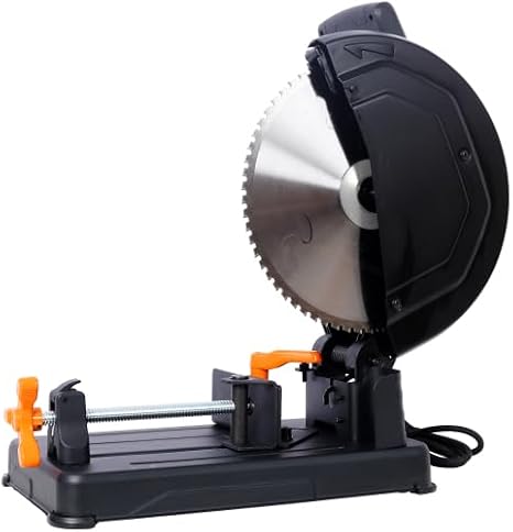 15-Amp Heavy Duty 14 Inch Metal Cutting Chop Saw W/ 14 Inch Carbide-Tipped Blade Premium Multi-Material Cut-Off Chop Saw with Carbide-Tipped Metal-Cutting Saw Blade,ETl certificate. (Black + Steel)