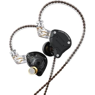 KZ ZS10 Pro in Ear Monitor Earphone, 5 Hybrid Dynamic Driver Balanced Armature Earbuds Stereo Sound Comfortable Noise Isolation Earphone with Leatherette Case Without Mic, Stone Black