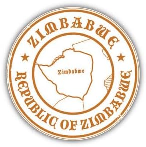 Pack of 4-3'' Stickers - Zimbabwe Map Travel Stamp Car Bumper Sticker Decal