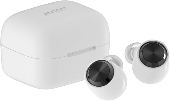 AVIOT TE-A1 Hi-Res True Wireless Earbuds | Bluetooth 5.3, Up to 70-Hour Playback, Adaptive Noise Canceling, 3D Spatial Audio, Wireless Charging, IPX4 Water & Dust Resistance, Lightweight (White)