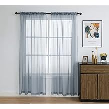 PI Sheer Curtains 84 inch Length,Airy Voile Window Draperies for Living Room/Bedroom Rod Pocket 2 Panels (Blue Haze,W52XL84)