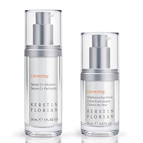 Kerstin Florian Correcting Serum C Plus Infusion | Correcting Brightening Eye Creme Set | Collagen Boosting Vitamin C Facial Serum | Clinically Proven to Reduce Dark Circles and Wrinkles Duo