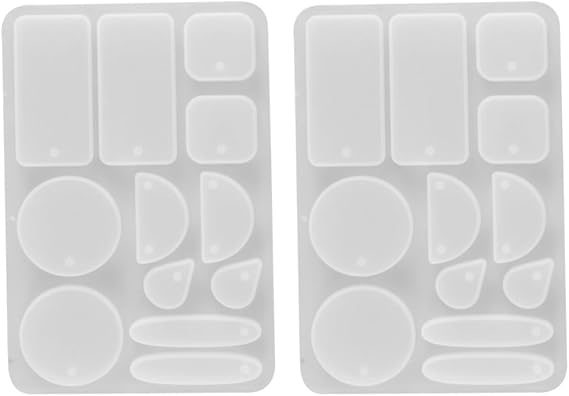 2pcs Silicone Dome Mould for DIY Earring Casting, Easy to Clean and Separate Silicone Eardrop Mold Tray for Pendant Making and Handmade Jewelry Crafts