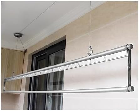 Ceiling Dryer Drying Rack,Overhead Clothes Drying Rackclothes Drying Rack Ceiling Mounted Pulley Clothes Airer Balcony Manual Lifting Clothes Hanger Single Po,B-1.5m 